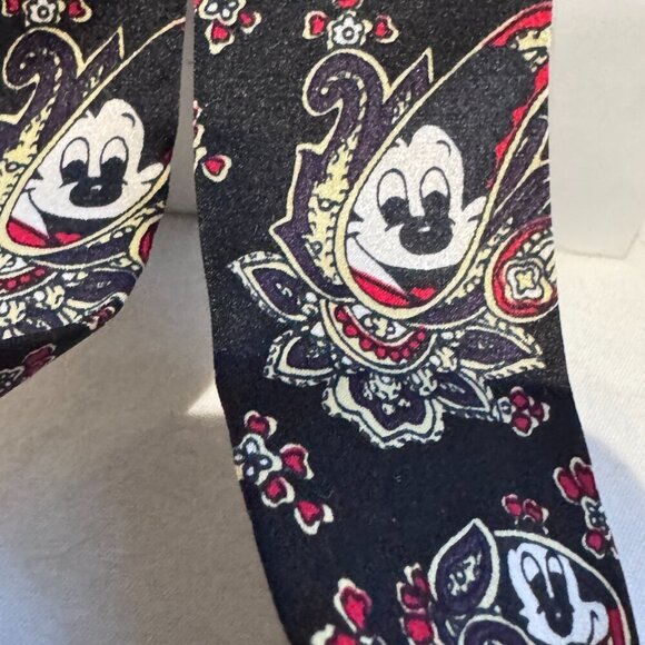 🎩 Rare Vintage Disney Mickey Mouse Paisley 100% Silk Suspenders 🎩 - Picture 4 of 16